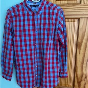 Tommy Hilfiger Kids Red and Blue Checkered Shirt